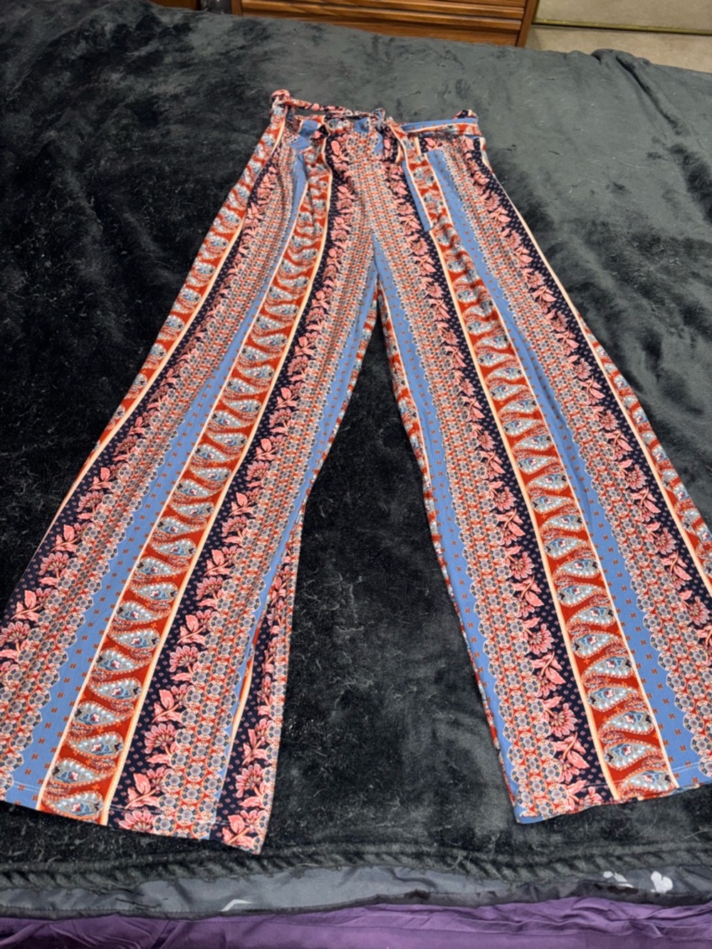 Pink Republic Floral-Print Panel Skirt - Navy, Light Blue & Coral